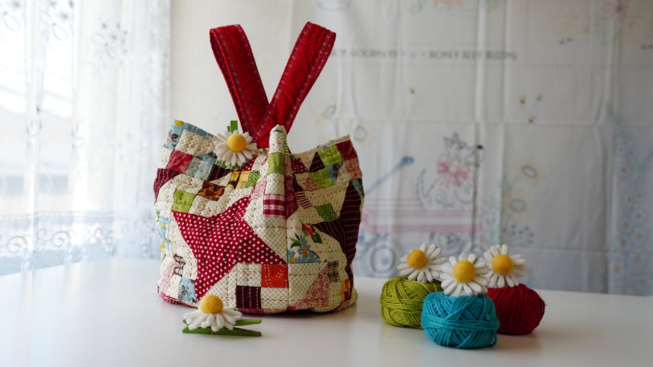 How to Make a Tote Bag with a Cute Bottom / Size 22cm x 40cm x