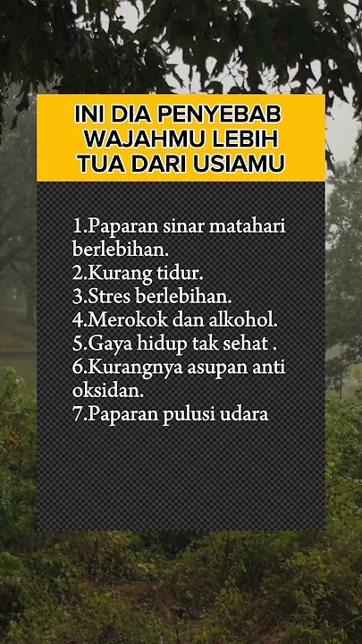 Ini dia penyebab wajahmu lebih tua dari usianya