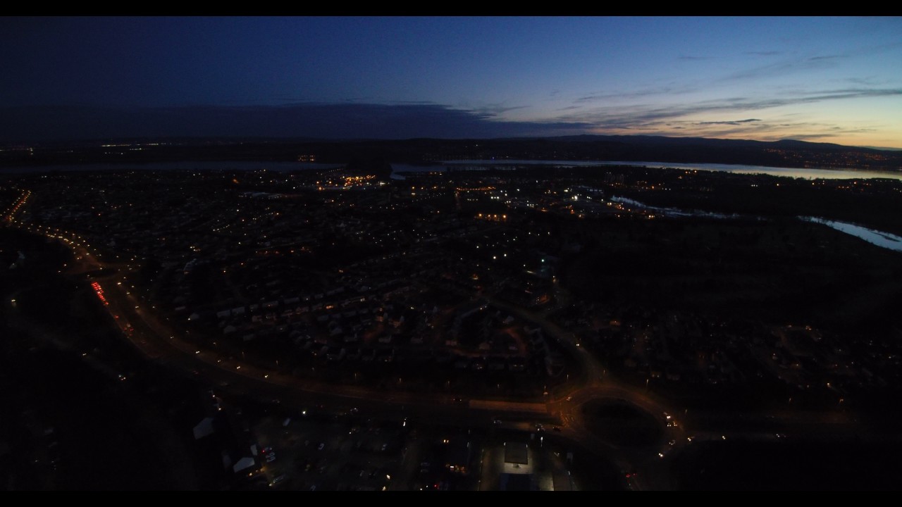 Night shot over Bellsmyre, Dumbarton (you can see the fire at Ibrox
