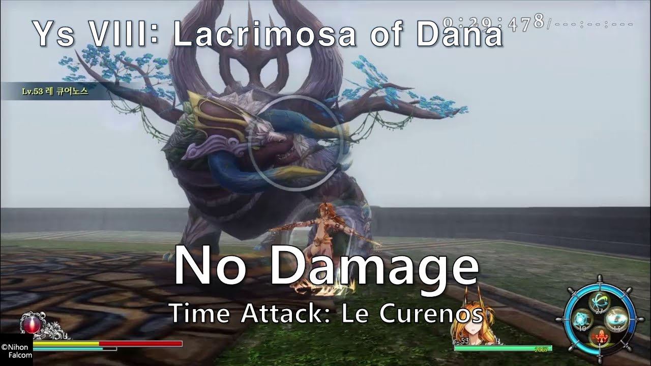 Ys 8 Boss Time Attack - Vs. Le Curenos  (No damage, Inferno, Etania mode)