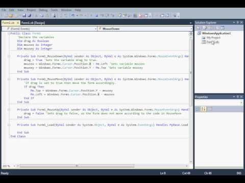 Move Bordeless Form VB.NET