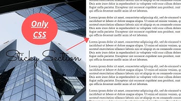 fixed image scrolling page | sticky position in css | css sticky effect