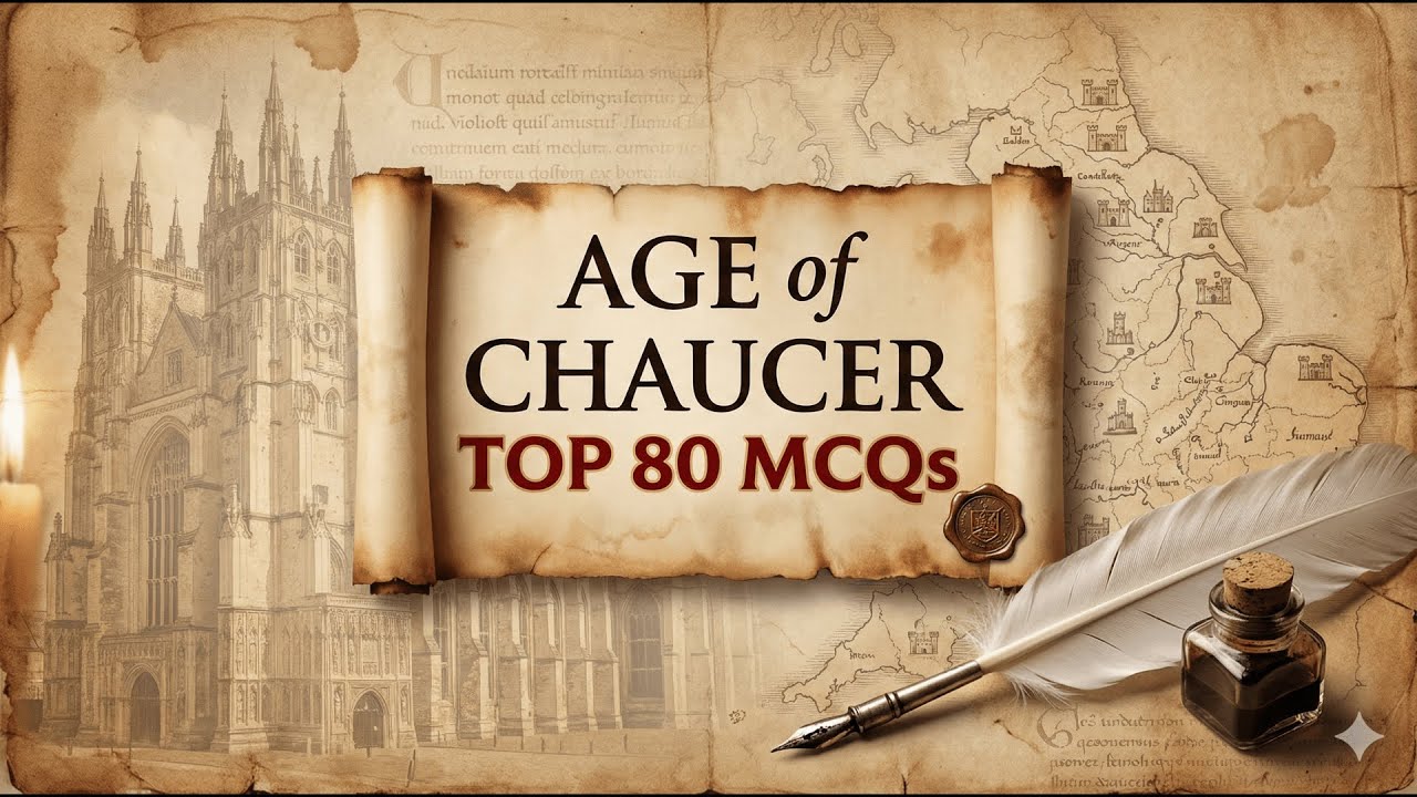 Age of Chaucer MCQ | 80 лучших MCQ на Chaucer | NTA NET, SET, PGT и многое другое!