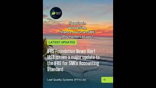 Major Update to IFRS for SMEs Accounting Standard