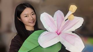 I made a giant paper hibiscus