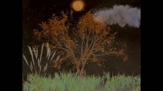 Midnight Moon Foggy Skies