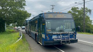 Sunday ride on CTtransit 2011 Novabus LFSA HEV #1110 on route 212U Grand Ave to Universal Dr