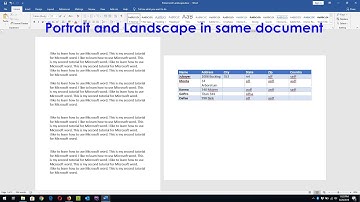 Portrait and landscape in same word document | Microsoft Word Tutorial