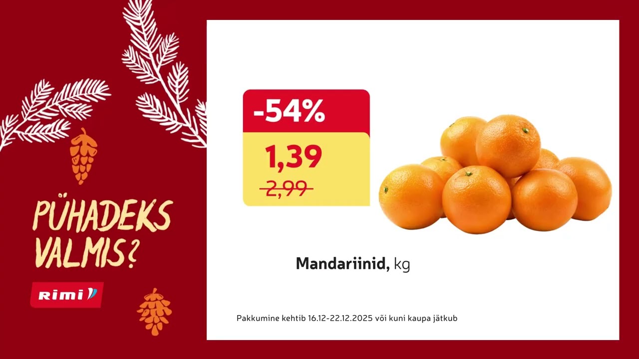 Pühadeks Valmis? Pakkumised 16.12 - 22.12 | Rimi