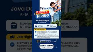 Tekskills Hiring Java Developers | 6–9 Years | ₹6–16 LPA | Pune & Chennai