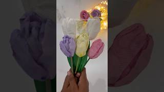Graceful tulip crafted using soft tissue paper 🌷