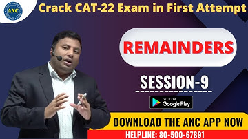 🛑LIVE || Remainders 9 ||CAT ||ANIL NAIR || Download ANC App|| Shortcuts, Concepts, Tricks
