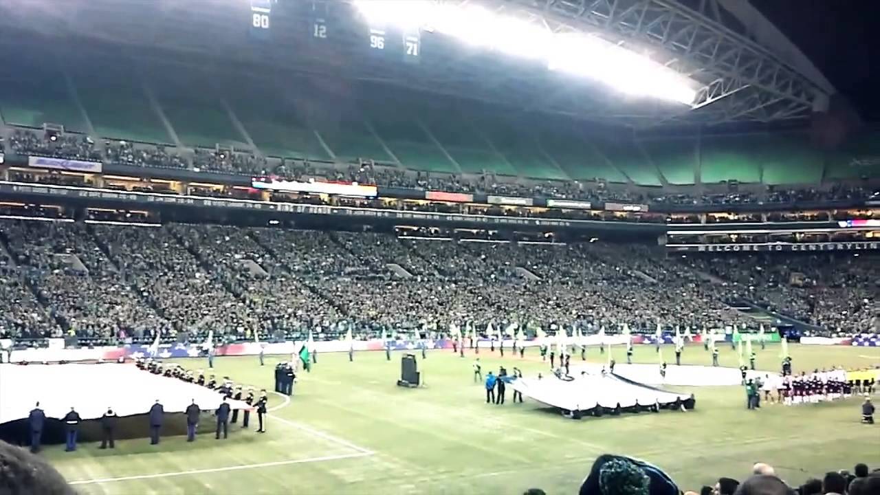 Mike McCready of Pearl Jam National Anthem before Sounders Game 