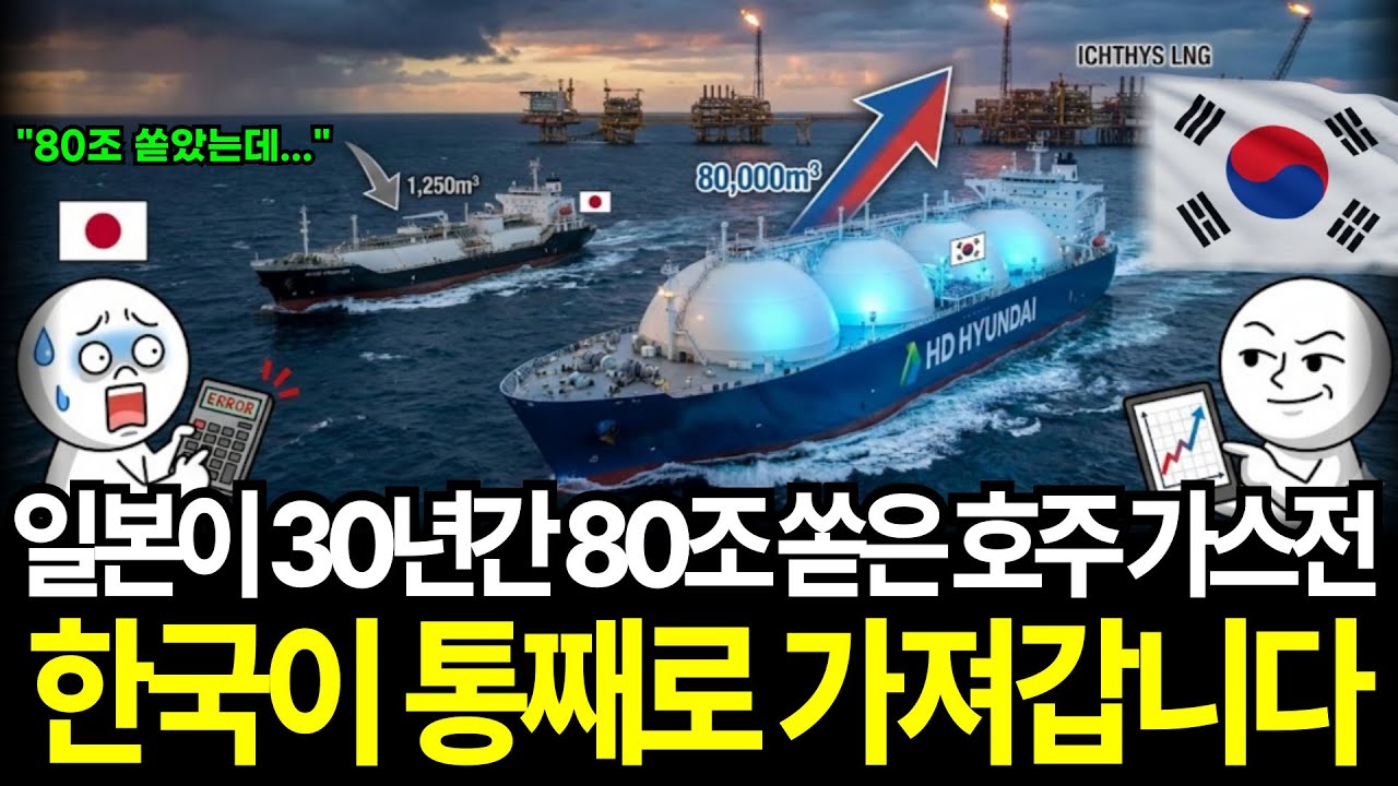 일본이 30년간 80조 쏟아부은 호주 가스전, 한국이 다 가져갑니다
