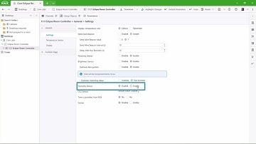 Eclipse Room Controller Parameters | General - Settings