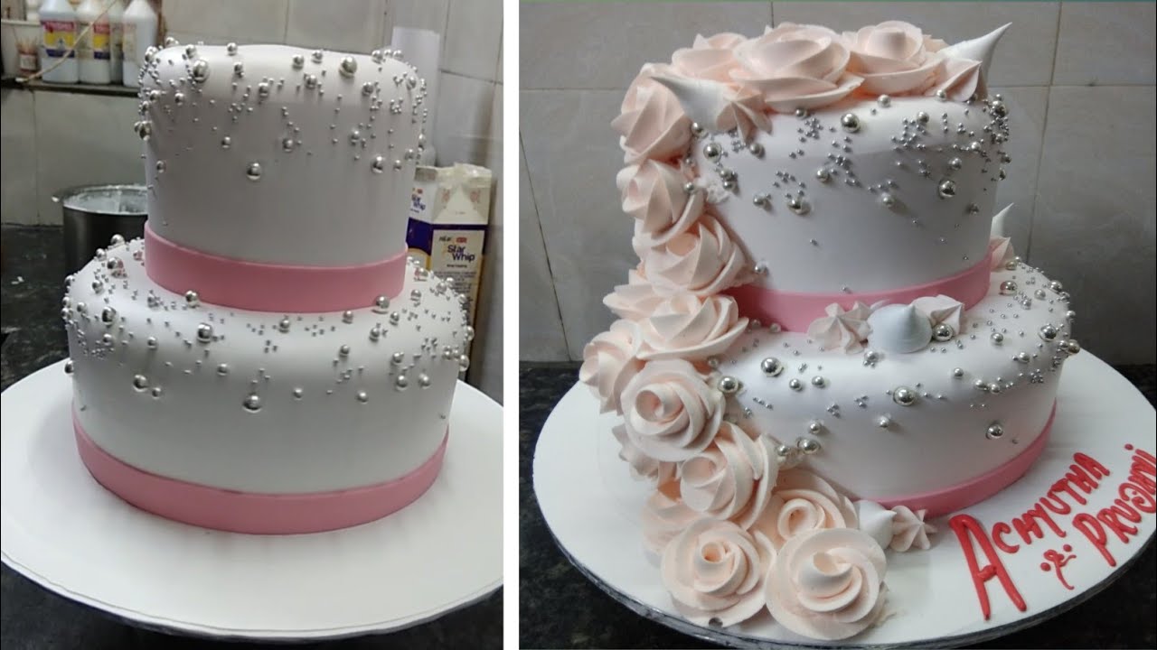 Two Tire Engagement Cake Design |Engagement Cake |Flowers Cake