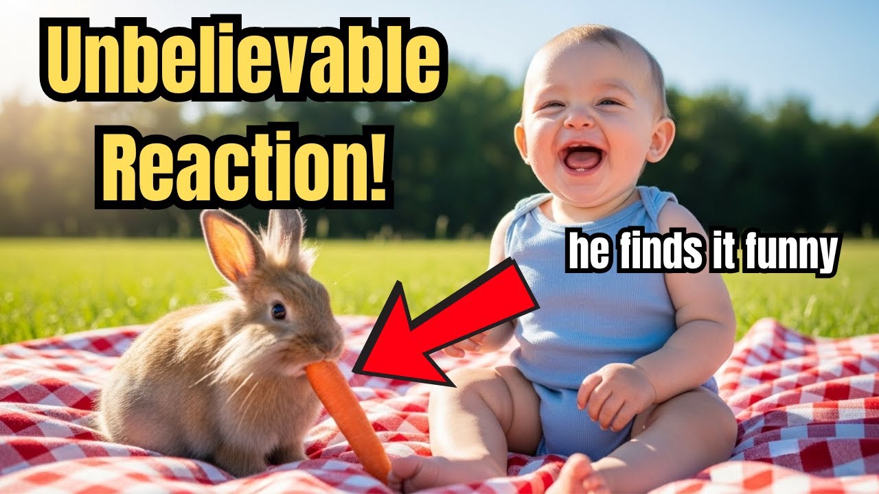 The CUTEST Reaction! Baby Meets Bunny for the First Time 😮 Unexpected Friendship