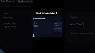 🐍 Python Indentation Explained with a Simple Example! | Avoid IndentationError 🚀