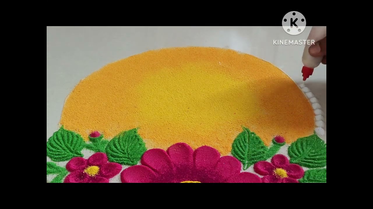 अगदी सोप्या पद्धतीने हळदी कुंकू रांगोळी