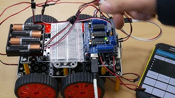 아두이노에 블루투스 HC 06, L293D 모터 드라이브 쉘드 연결하여 모터4개 구동하기