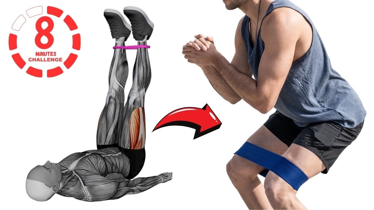 8 MIN LEG RESISTANCE BAND WORKOUT AT HOME 8 Minutes Challenge YouTube