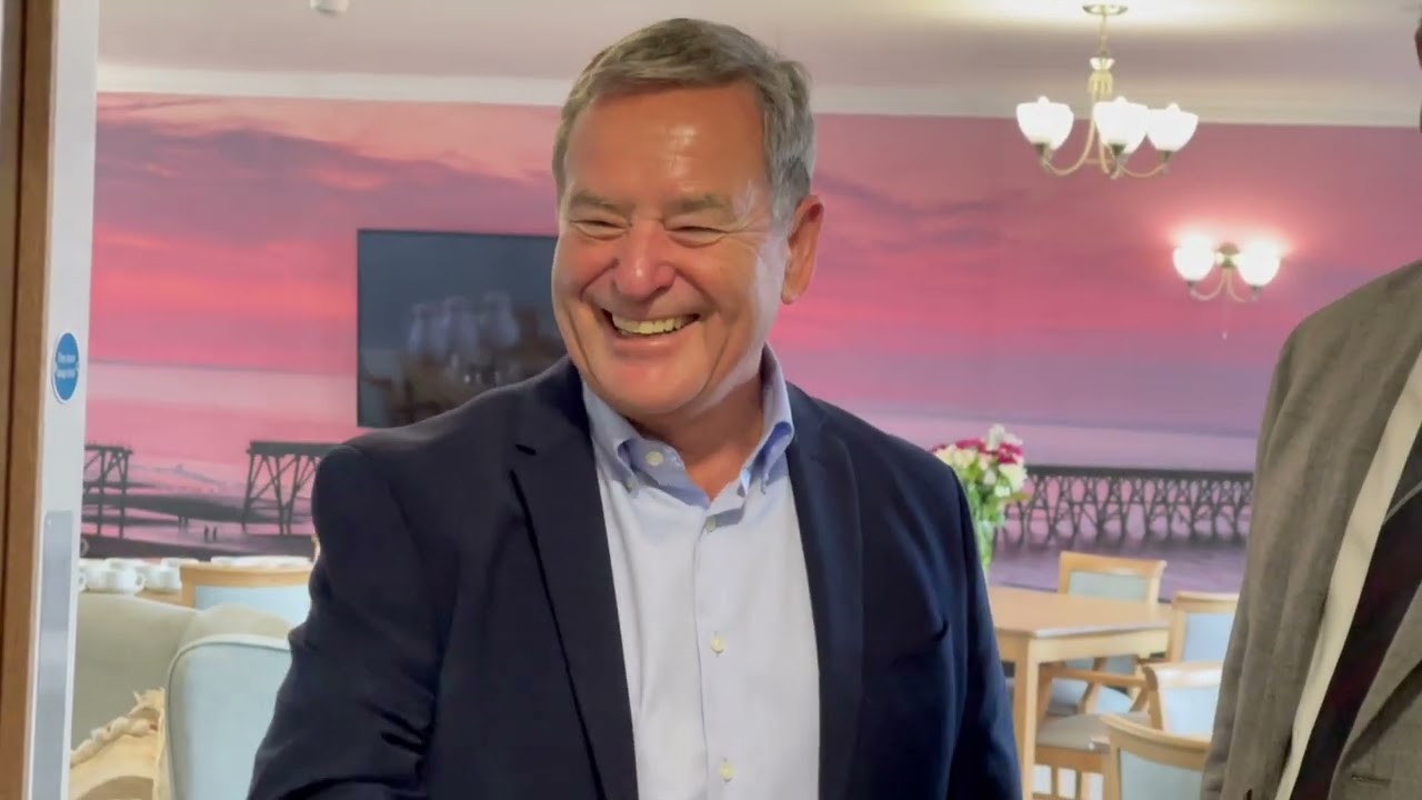Jeff Stelling opens the Merlin Manor care home in Hartlepool with Raj