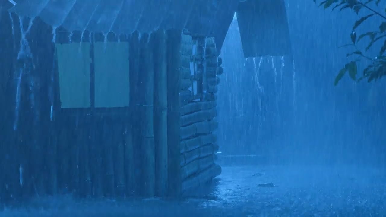 You’ll Be Asleep Fast 💨 Violent Rainstorm on Tin Roof | 3-Hour Deep Sleep Ambience