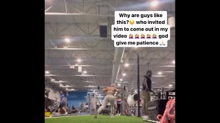 Gym woman accuses this man of ruining her video when he does NOTHING wrong!  🤯