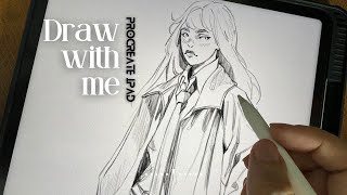 Draw with me in real time - study clothes with reference from Pinterest