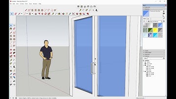 Exterior Comercial Glass Door Design with Sketchup