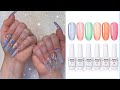 Homost Spring/Summer Gel Polish Kit Review | Encapsulated Glitter Glass Ombré Bling Polygel Nails