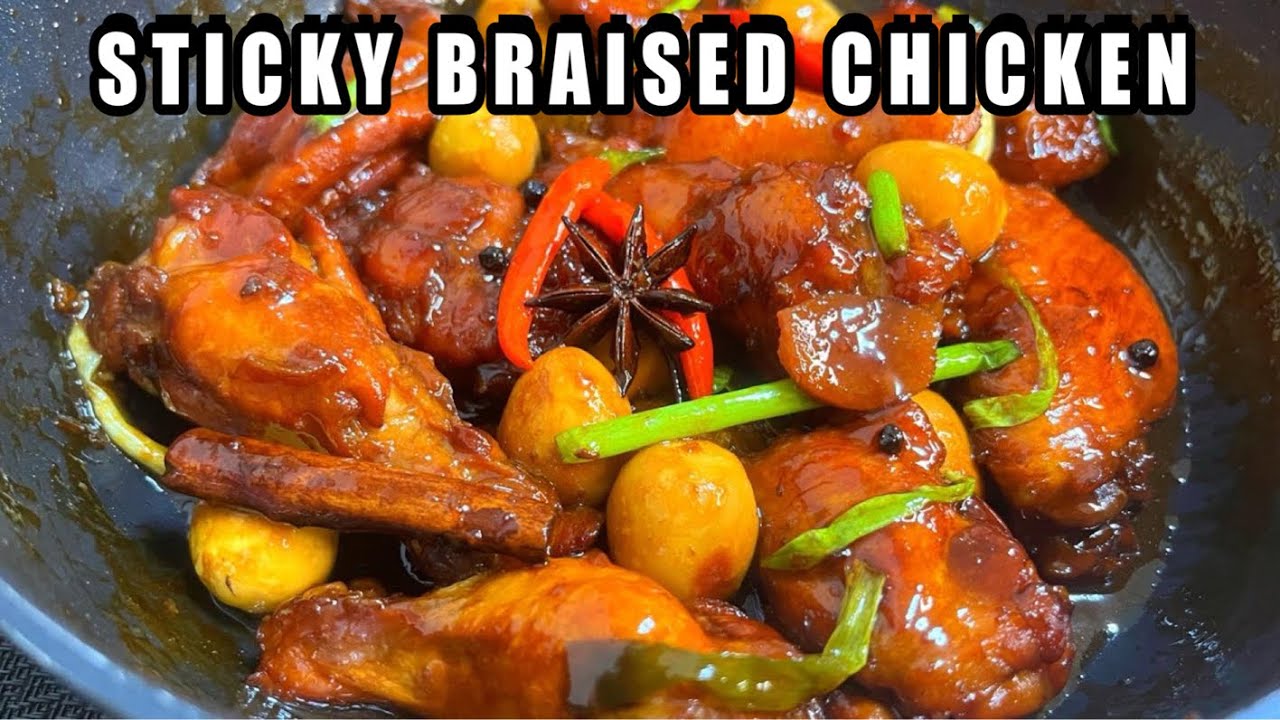 Sticky Braised Chicken with Quail Eggs | Super Juicy & Savory