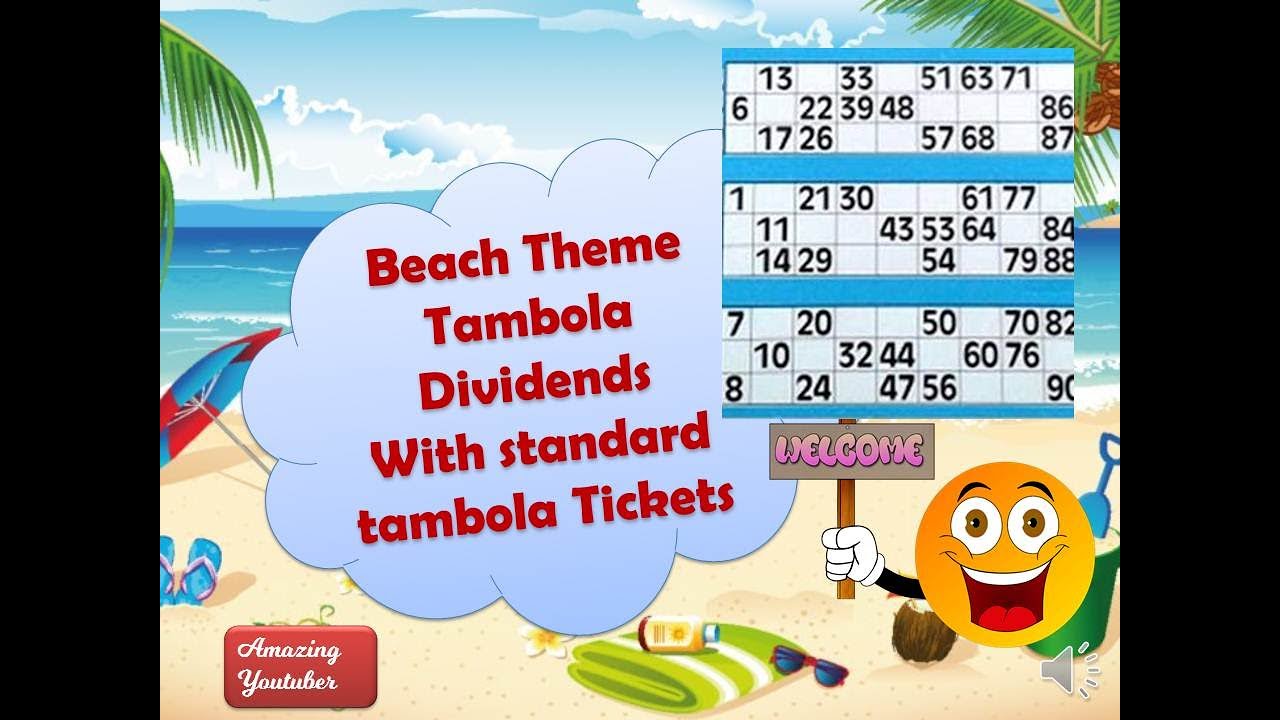 Summer Theme & Beach Theme Game Standard Tambola or housie Tickets