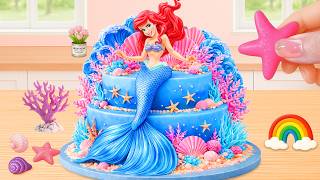 Underwater Blue Coral Mermaid Cake🧜‍♀️🌊 Ocean Cake Decorating ASMR Challenge | Lily Little Cake screenshot 2