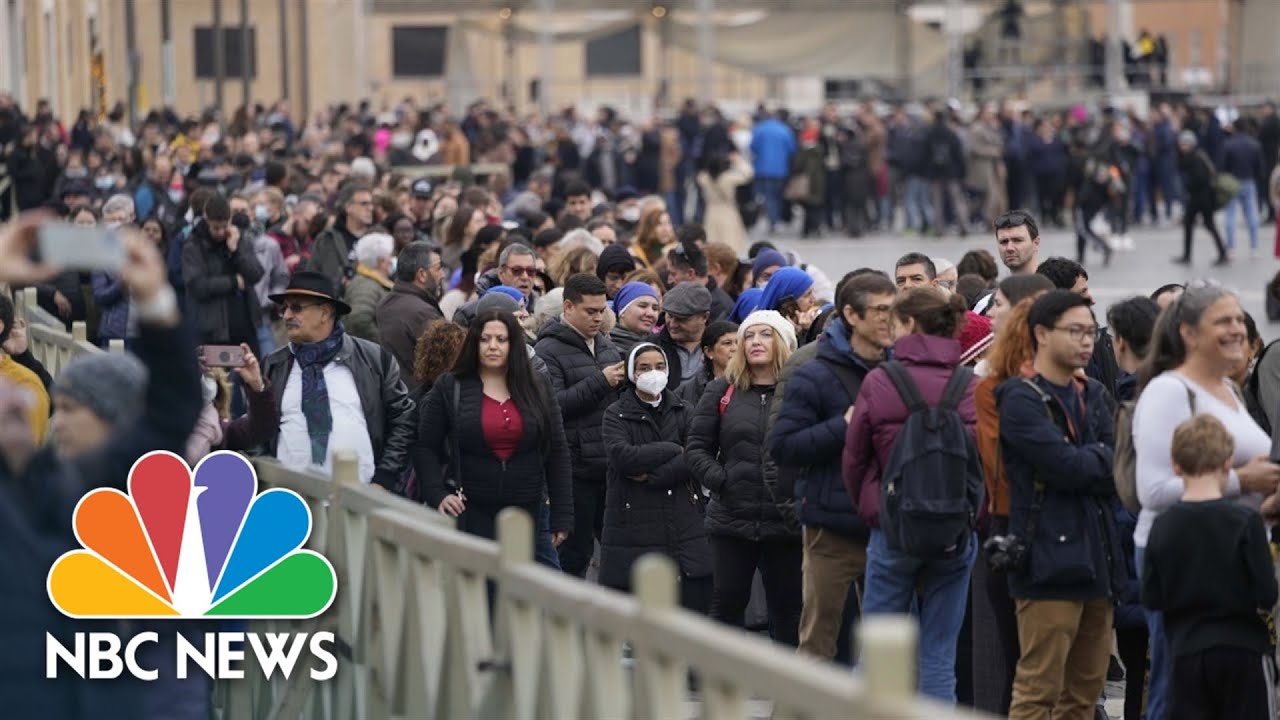 Thousands gather in Vatican City as Pope Emeritus Benedict XVI lies in state