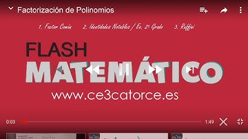 Factorización de Polinomios - Factor Común / Identidades Notables / Ecuación Segundo Grado / Ruffini