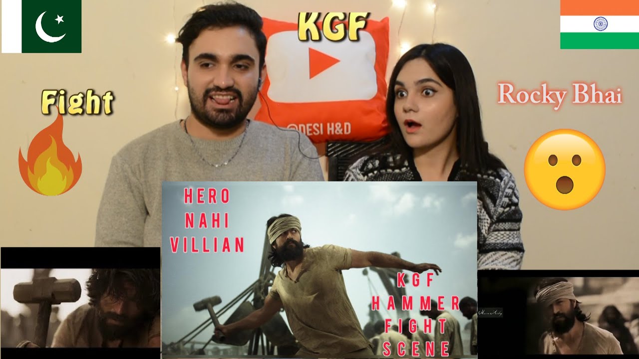 Pakistani react to Kgf Hammer🔨 Fight | Hero Nahi Villain Scene | Kgf | Rocky Bhai | Desi H&D Reacts
