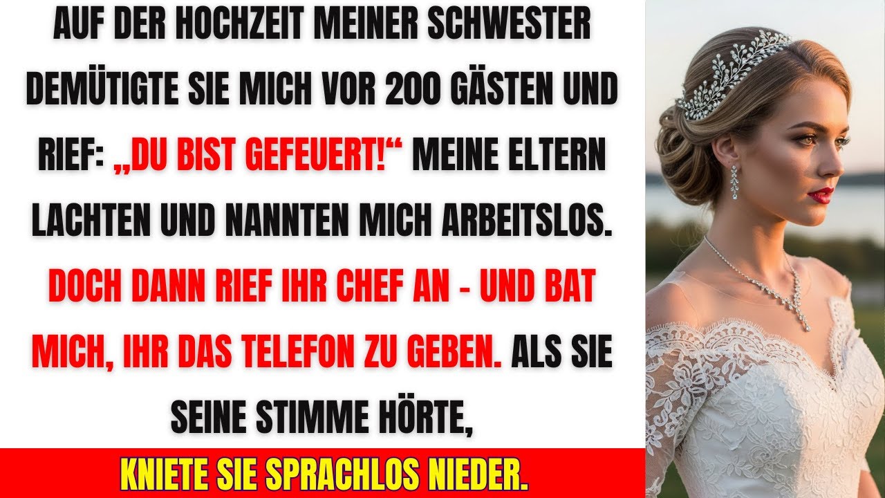 „Meine Schwester feuerte mich vor 200 Gästen – Sekunden später sank SIE auf die Knie“