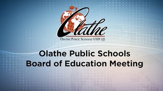 April 12, 2021 Olathe Public Schools Special Board of Education Meeting April 12, 2021