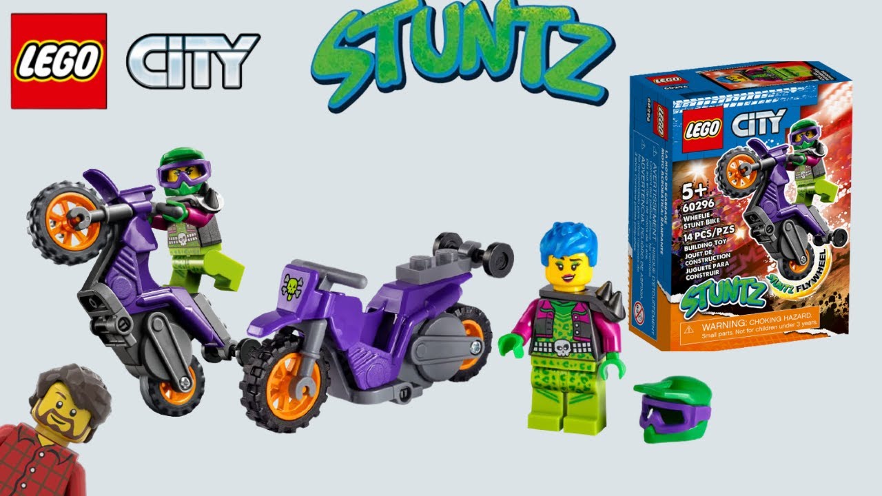 LEGO City Stuntz Wheelie Stunt Bike 60296 Building Set (14 Pieces)