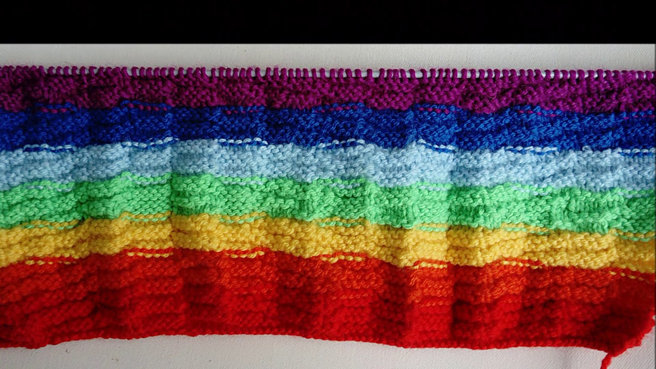 tricot-point-facile-les-couleurs-de-l-arc-en-ciel-youtube