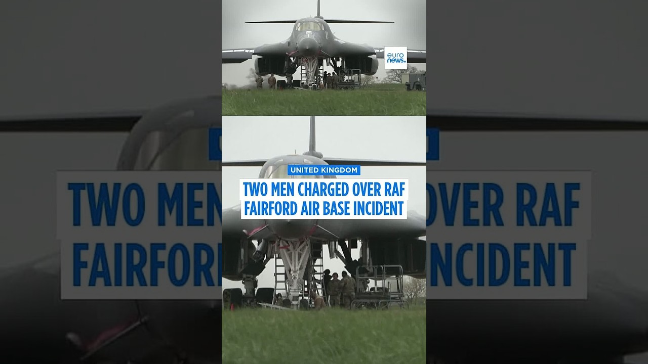 Two men charged over RAF Fairford air base incident