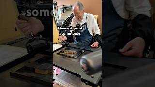 Howard prints different sizes of Scoopy from the Sacramento Bee, for World Bee Day 🐝 (May 20)