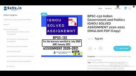 IGNOU BPSC-132 Indian Government and Politics IGNOU SOLVED ASSIGNMENT 2020-2021 (ENGLISH) PDF