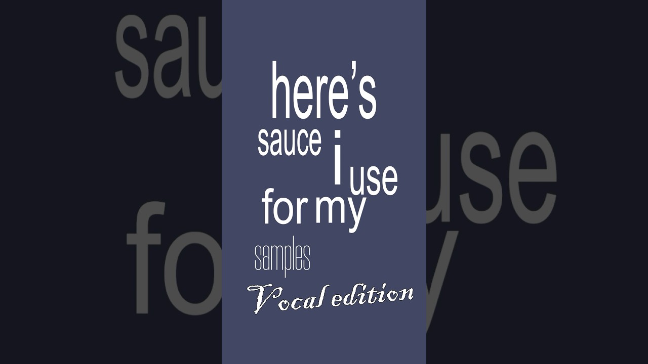 Sauce For Your Own Vocals 