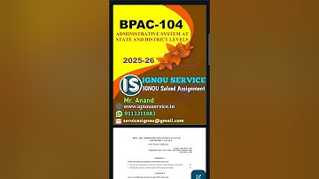 BPAC-104 Solved Assignment English Medium 2025-26 #ignou #ignousolvedassignment #ignouassignment