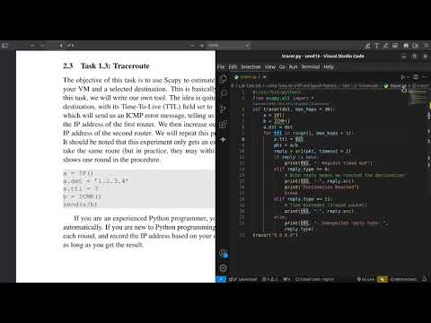 Building a Traceroute Tool with Scapy: SEED Labs - Packet Sniffing and Spoofing Lab (Task 1.3)