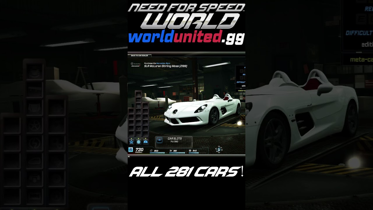 All Cars in NFS World (WorldUnited.gg Server) - 281 Cars Showcase! (Short) 
