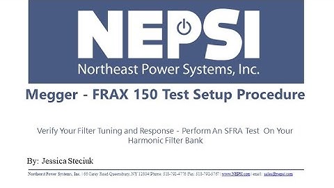 Megger FRAX 150 Test Setup Procedure