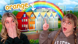 Thumbnail for can we build a fully ORANGE townhouse in the sims? | rainbow townhouses pt 2